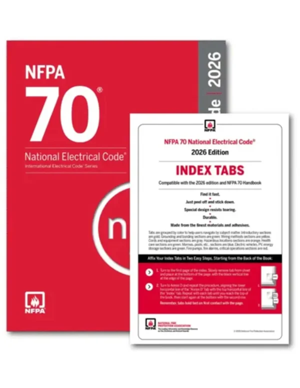 NFPA 70, National Electrical Code NEC 2026 Paperback With Index Tab