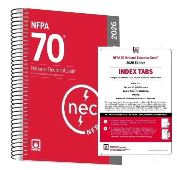 NFPA 70®: National Electrical Code® (NEC®) 2026 – Spiral Bound Edition with Index Tabs
